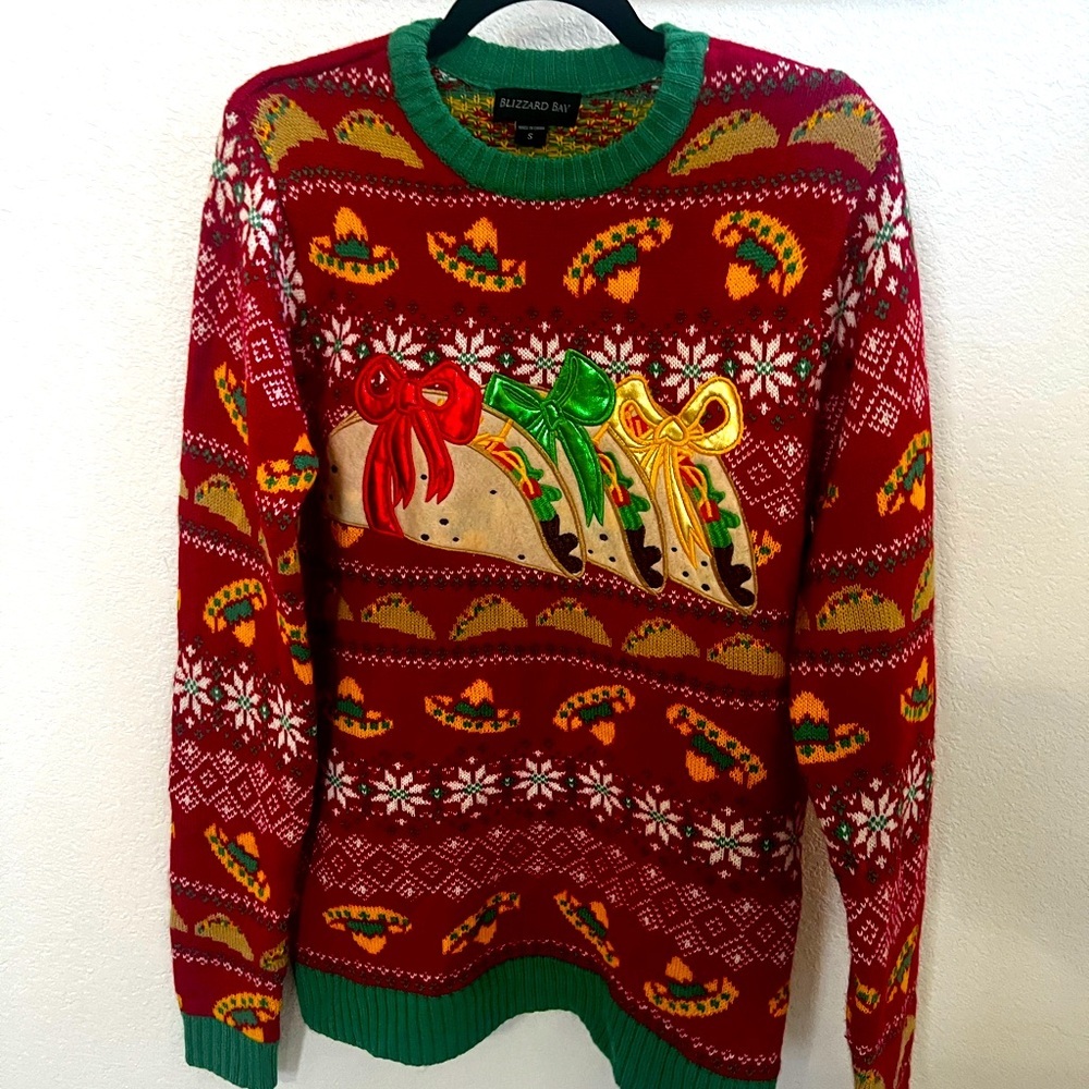 Blizzard Bay Women's Red Holiday Taco Sweater